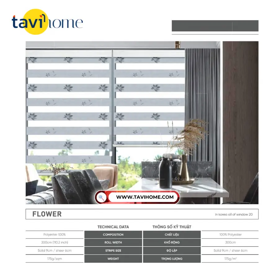 Rèm Cầu Vồng TAVI SK-FLOWER - Ảnh 2