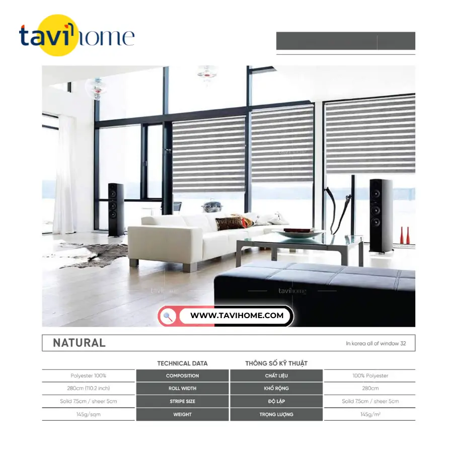 Rèm Cầu Vồng TAVI SK-NATURAL - Ảnh 2