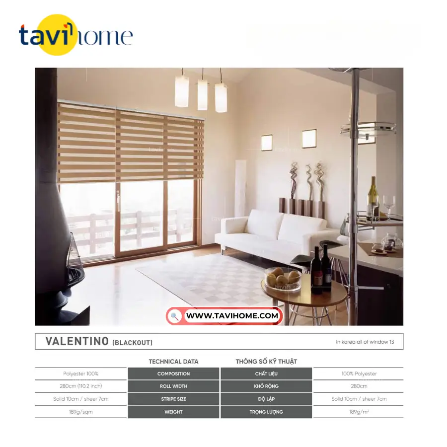 Rèm Cầu Vồng TAVI SK-VALENTINO - Ảnh 2